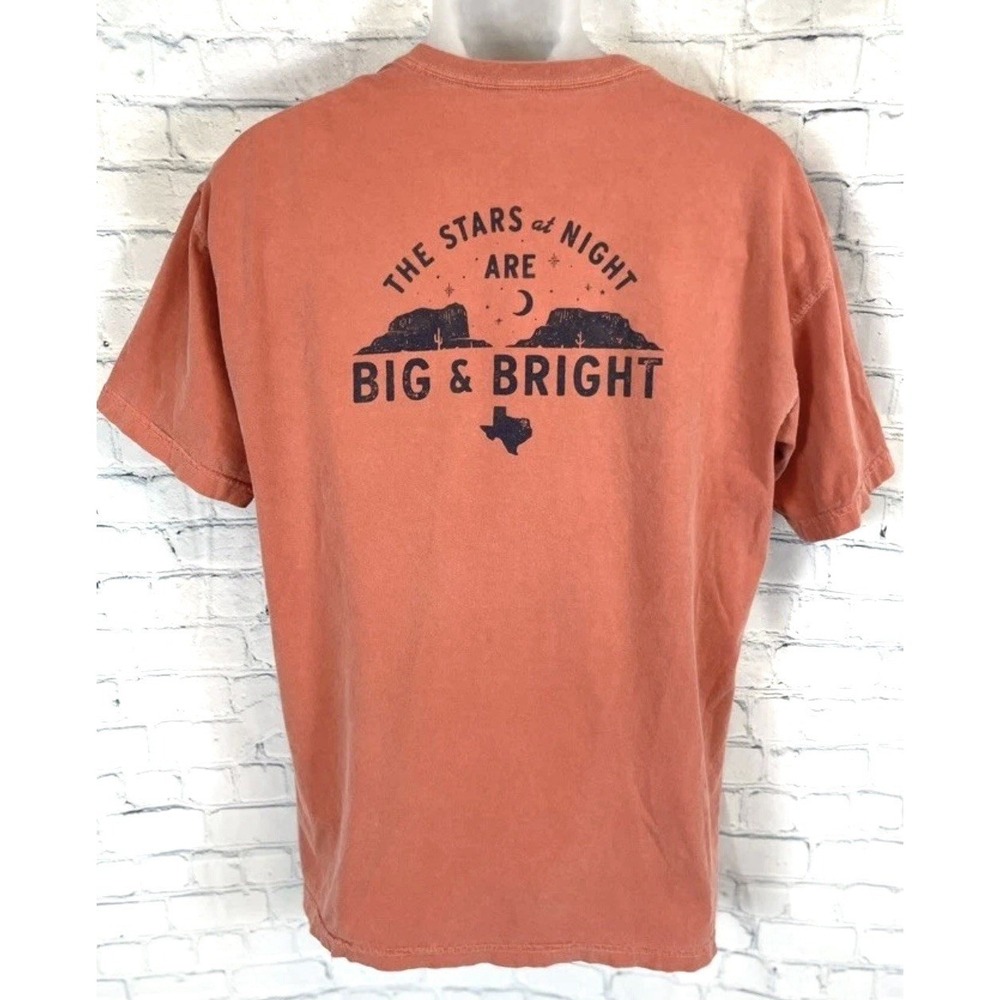 The Stars at Night are Big & Bright Unisex L Paris TEXAS Orange‎ T Shirt Pocket